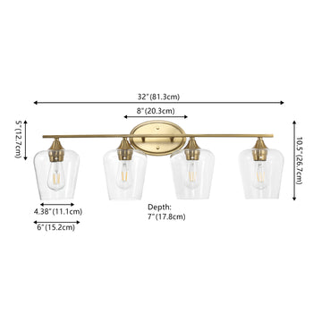 Jayne Iron/Glass Cottage Rustic LED Vanity Light